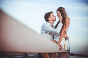 Outdoor shot of sweet couple