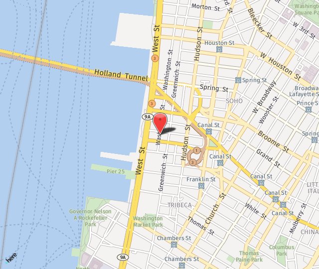 Location Map: 418 Washington Street New York, NY 10013