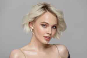Woman after injectable treatments in Austin. TX
